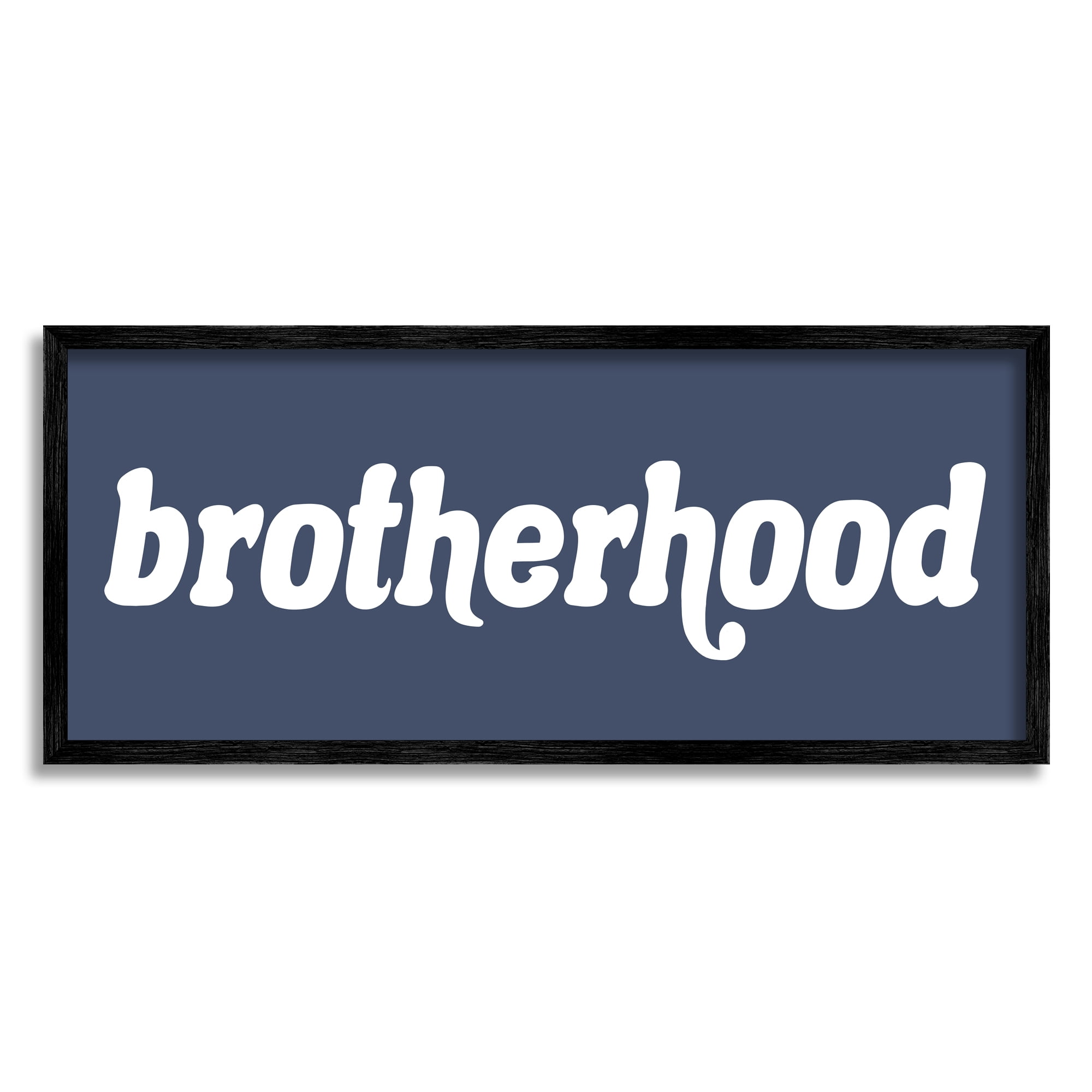 Stupell Industries Meaningful Brotherhood Siblings Sign Blue White Typography Graphic Art Black Framed Art Print Wall Art, Design by Daphne Polselli