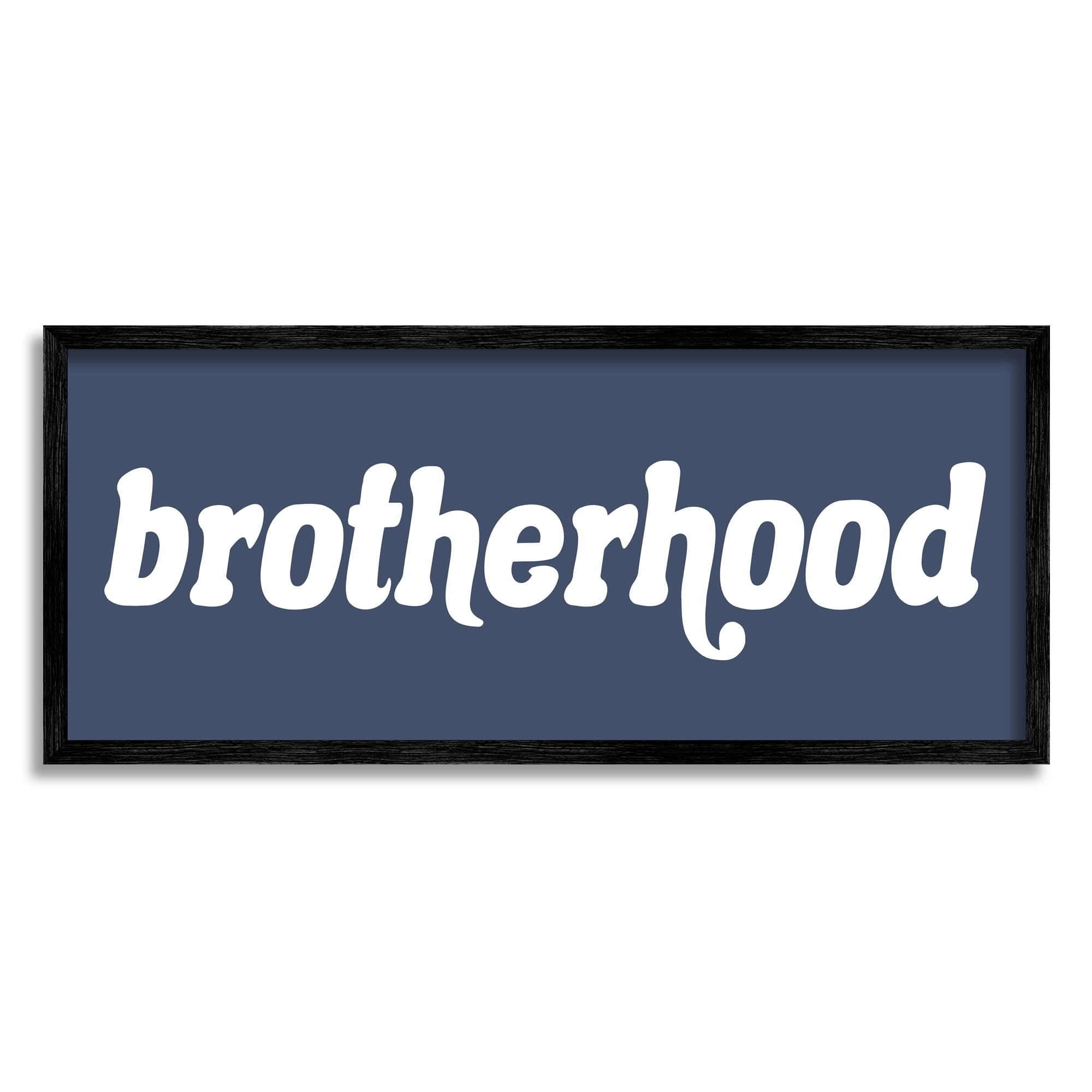 Stupell Industries Meaningful Brotherhood Siblings Sign Blue White Typography Graphic Art Black Framed Art Print Wall Art, Design by Daphne Polselli
