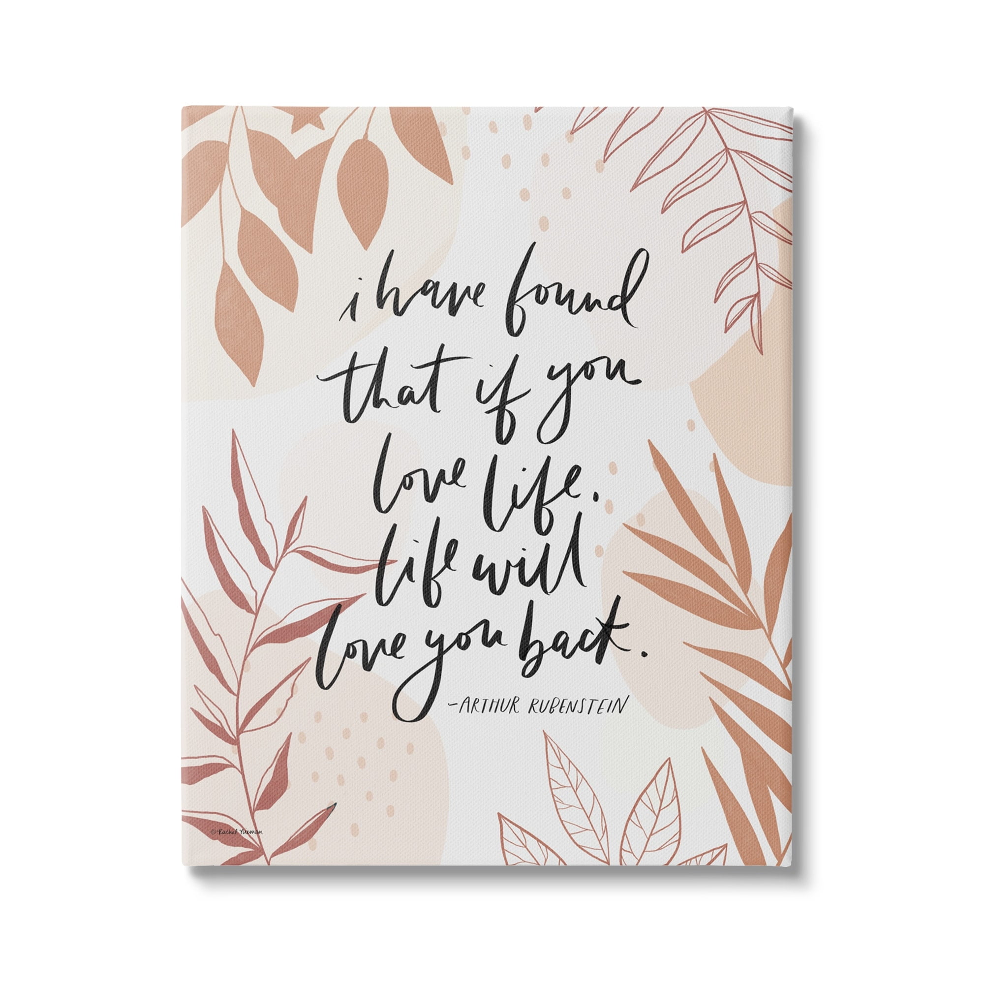 Stupell Industries Meaningful Love Life Calligraphy Botanical Patterned Border Canvas Wall Art, 24 x 30, Design by Rachel Nieman