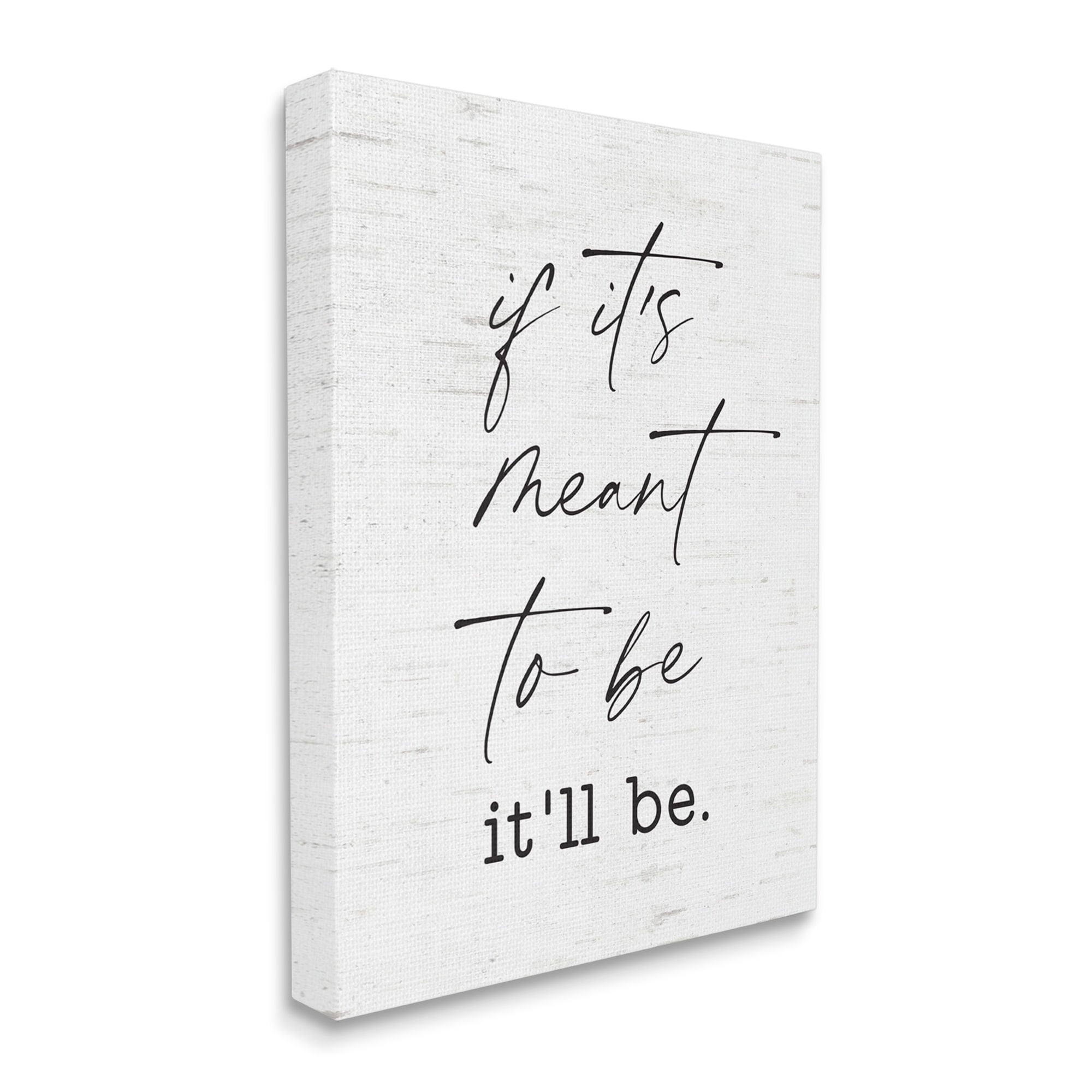 Stupell Industries Meant To Be Motivational Quote Charming Script Typography Painting Gallery Wrapped Canvas Art Print Wall Art, 24 x 30