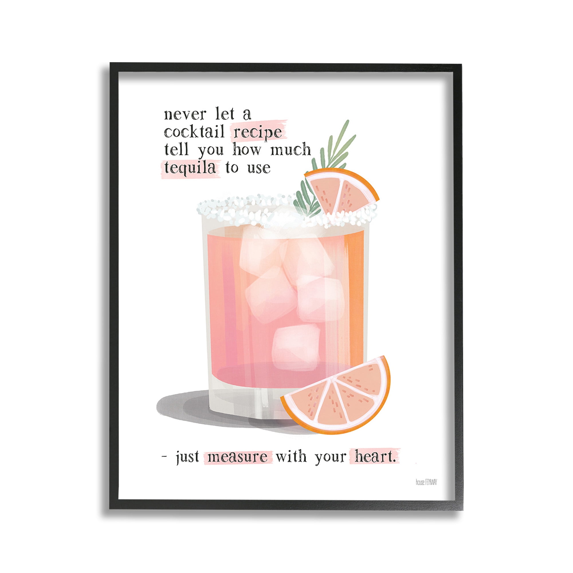 Stupell Industries Measure With Your Heart Food & Beverage Painting Black Framed Art Print Wall Art, 11 x 14
