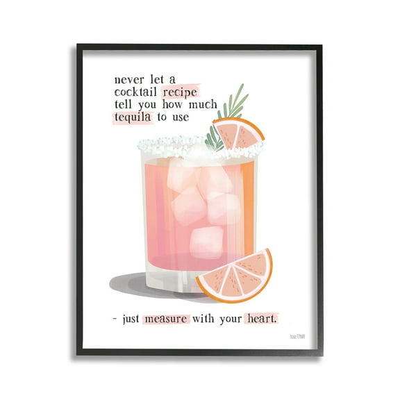 Stupell Industries Measure With Your Heart Food & Beverage Painting Black Framed Art Print Wall Art, 11 x 14