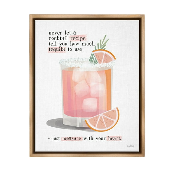 Stupell Industries Measure With Your Heart Food & Beverage Painting Brown Floater Framed Canvas Art Print Wall Art, 25 x 31