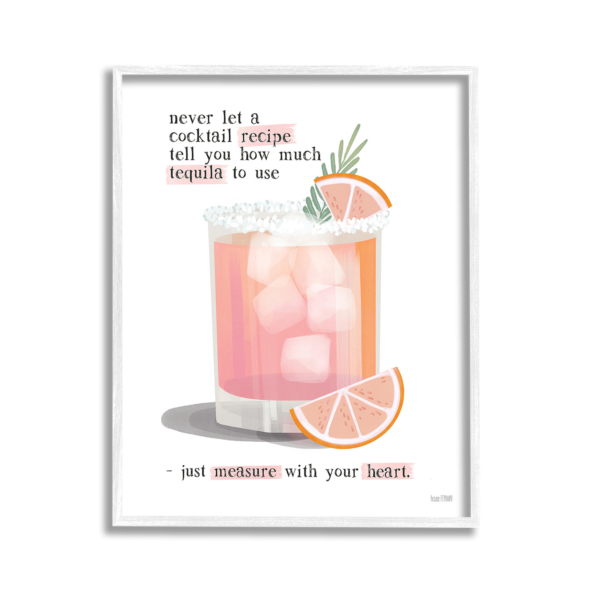 Stupell Industries Measure With Your Heart Food & Beverage Painting White Framed Art Print Wall Art, 11 x 14
