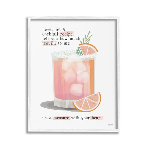 Stupell Industries Measure With Your Heart Food & Beverage Painting White Framed Art Print Wall Art, 24 x 30