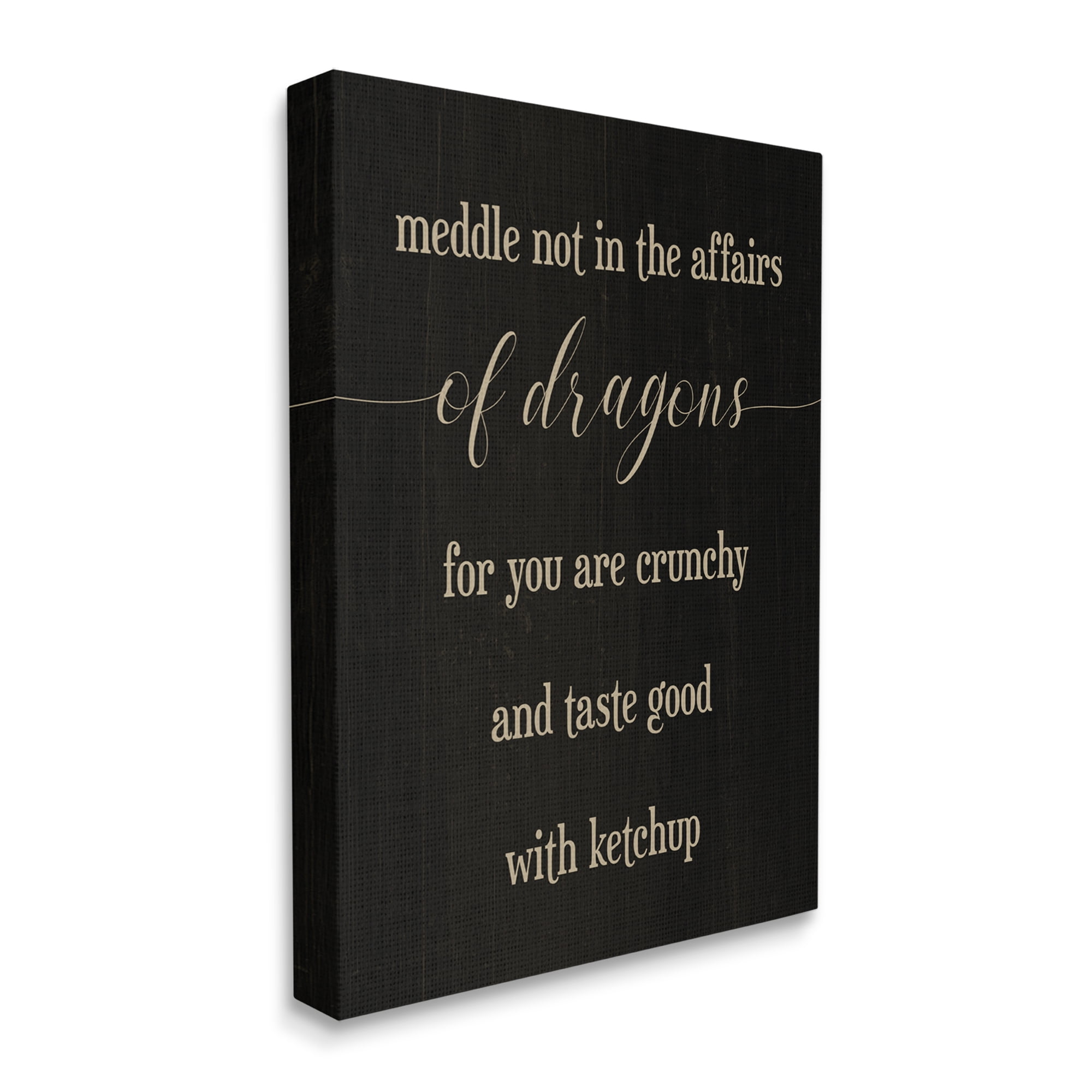 Stupell Industries Meddle Not In Dragon Affairs Saying Mythical Creature Fairy Tales & Fantasy Painting Gallery Wrapped Canvas Art Print Wall Art, 30 x 40