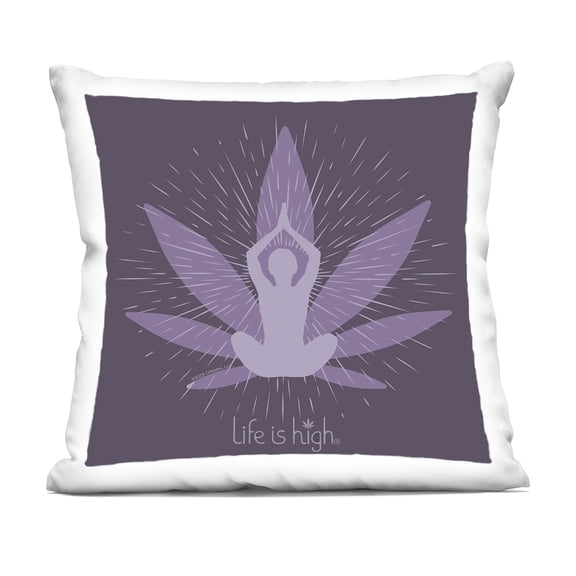 Stupell Industries Meditating Mindful Plant 18" x 18" Novelty & Humor Print Polyester Throw Pillow, Zip Closure 1 Count