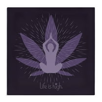 Stupell Industries Meditating Mindful Plant Novelty & Humor Painting Wrapped Canvas Art Print Wall Art, 17 x 17