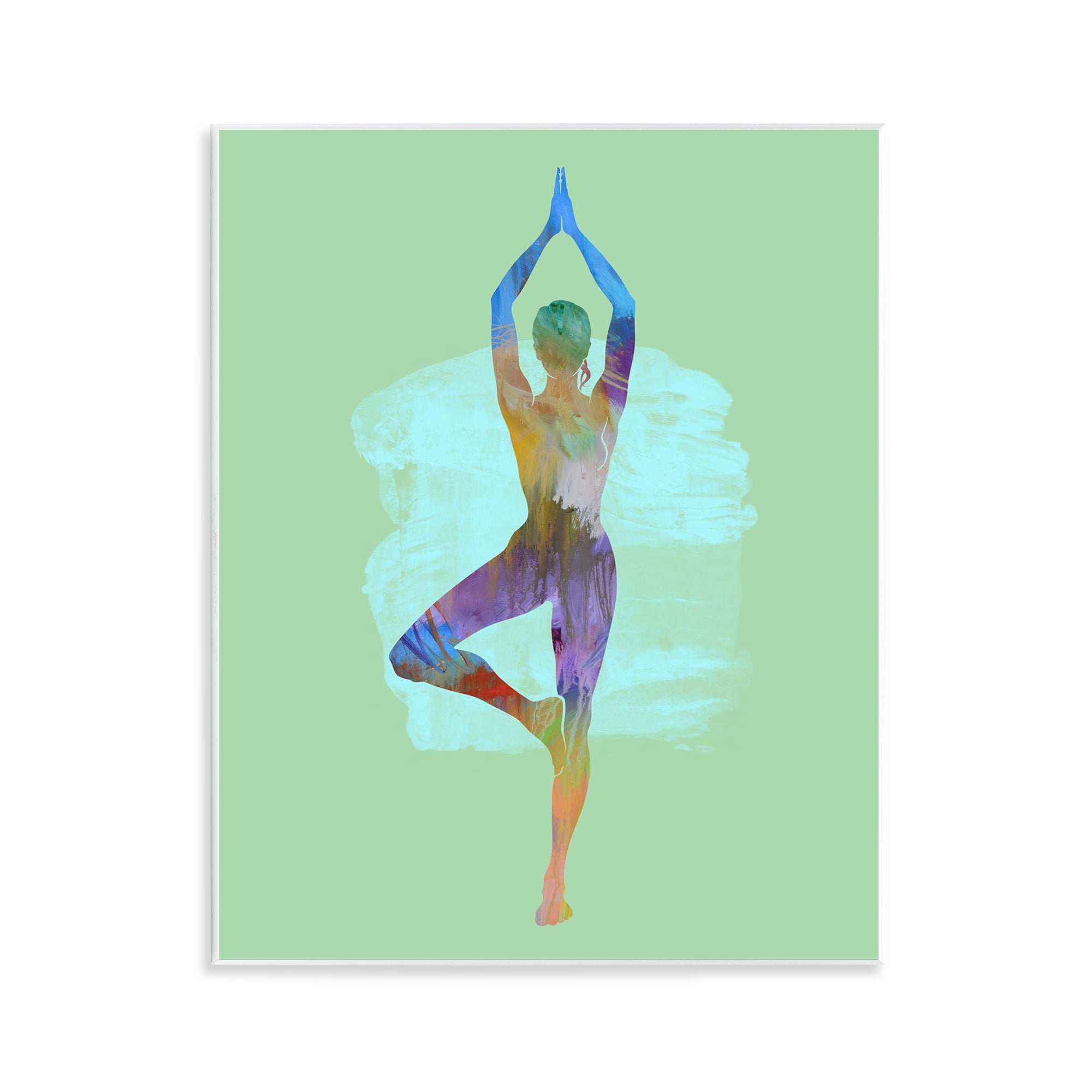 Stupell Industries Meditating Standing Pose Sports Painting Unframed Art Print Wall Art, 11 x 14