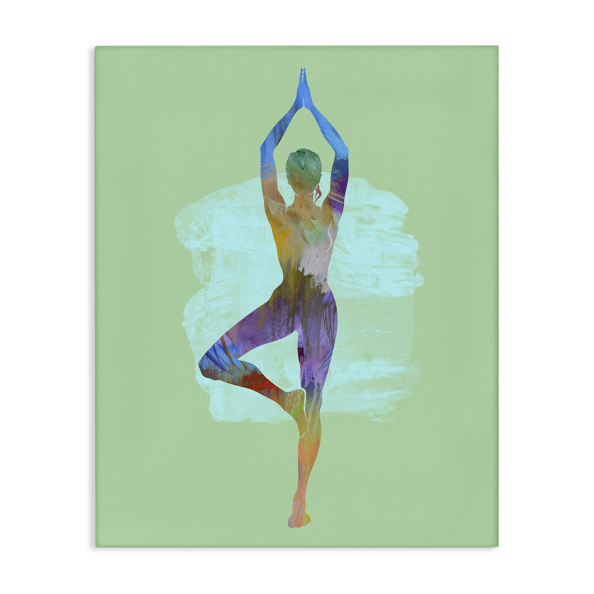 Stupell Industries Meditating Standing Pose Sports Painting Wrapped Canvas Art Print Wall Art, 36 x 48
