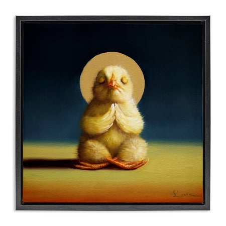 Stupell Industries Bohemian Meditating Yoga Chick Black Floating Frame Canvas Art, 18 x 18, by Lucia Heffernan