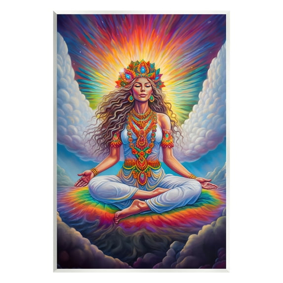 Stupell Industries Meditation Among Clouds Fairy Tales & Fantasy Painting Unframed Art Print Wall Art, 10 x 15