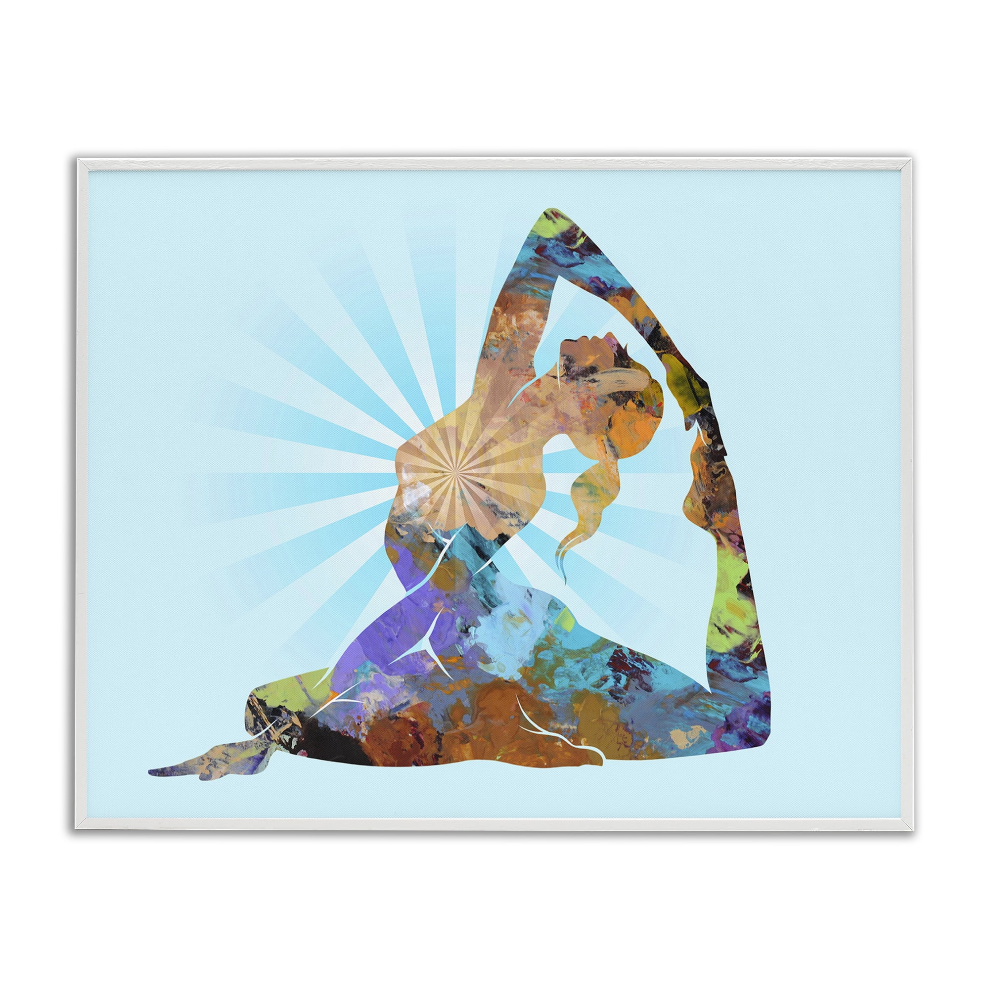 Stupell Industries Meditative Mindful Yoga People Painting White Framed Art Print Wall Art, 14 x 11