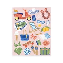 Stupell Industries Mediterranean Coast Necessities Nautical & Beach Painting Unframed Art Print Wall Art, 11 x 14