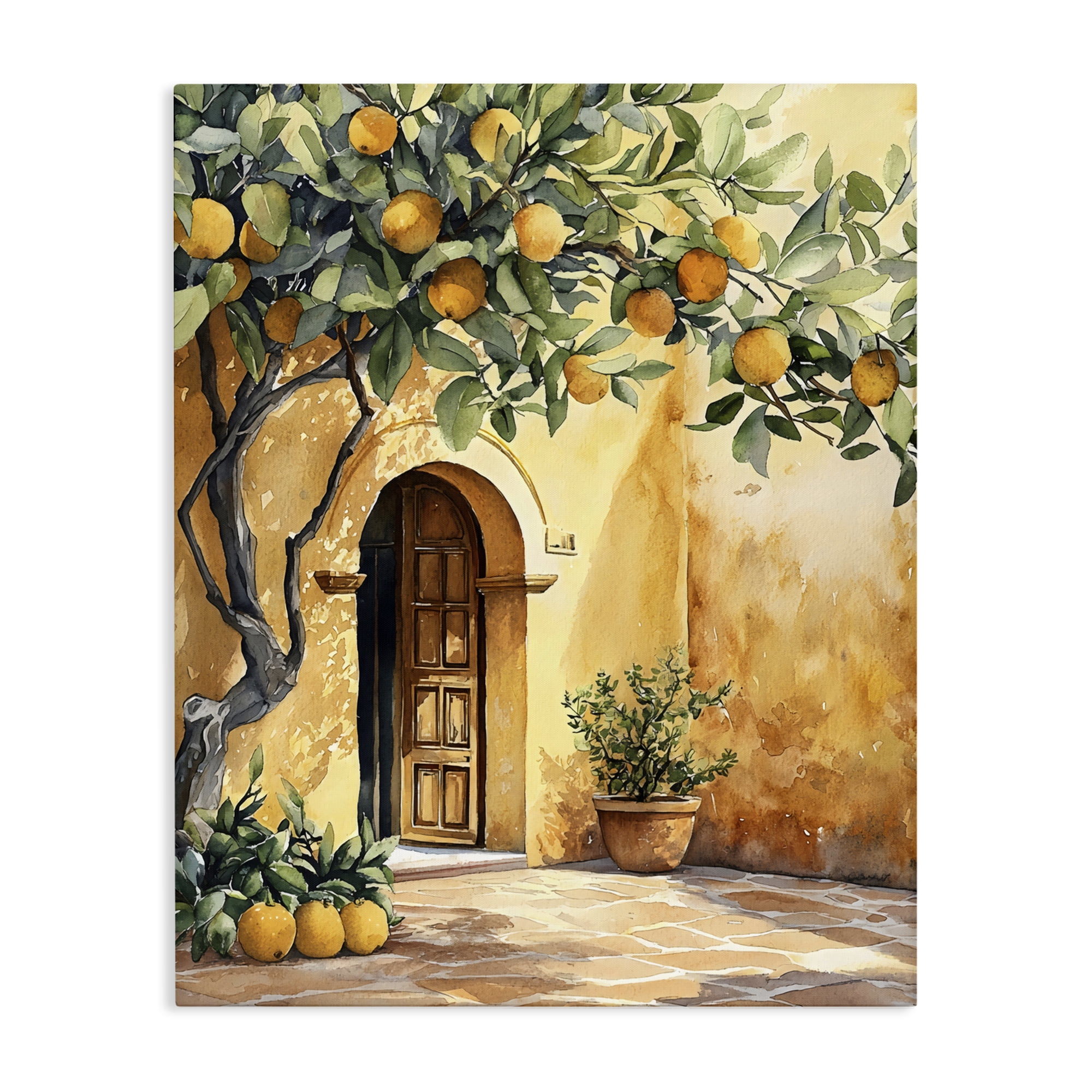 Stupell Industries Mediterranean Courtyard Lemon Tree Canvas Wall Art, design by LSR Design Studio