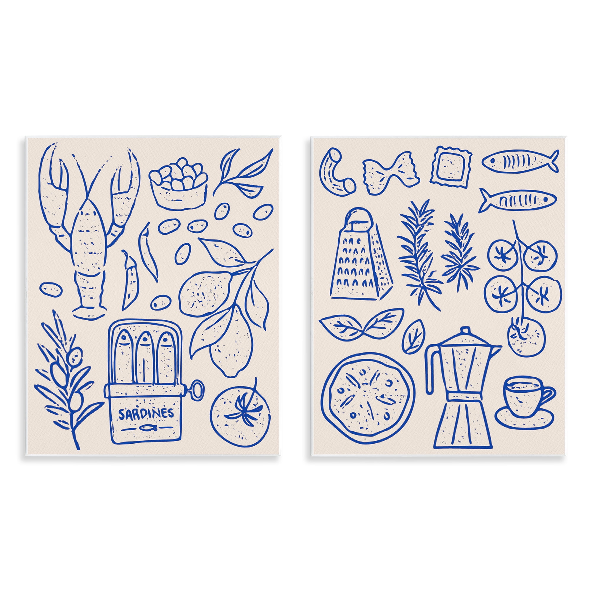Stupell Industries Mediterranean Kitchen Simplicity 2 Piece Wall Plaque Art Set, design by Camila Juncos
