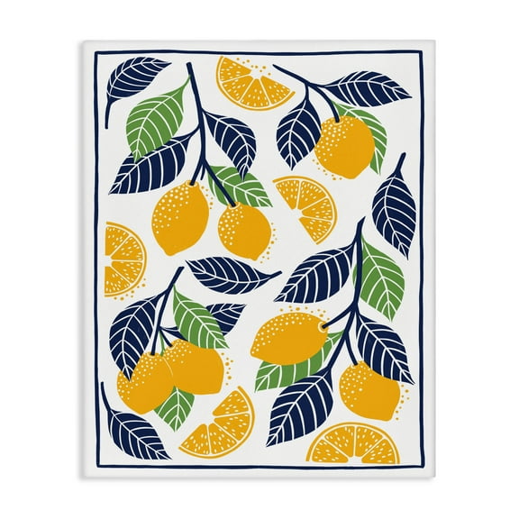 Stupell Industries Mediterranean Lemons Pattern Canvas Wall Art design by Bex Morley Design, 20 x 16