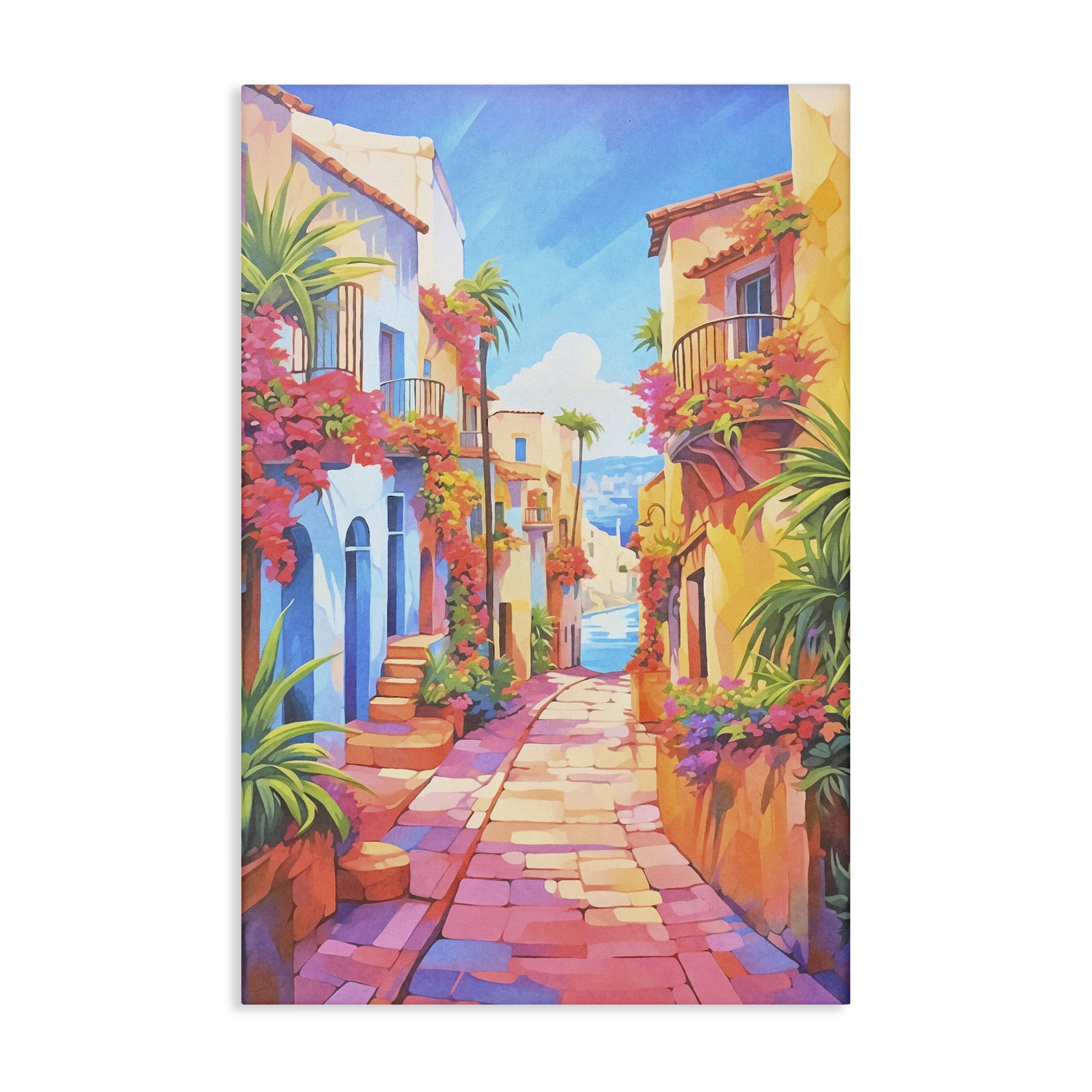 Stupell Industries Mediterranean Moments Scene Scenery Painting Gallery Wrapped Canvas Art Print Wall Art, 16 x 24
