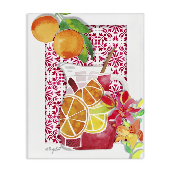 Stupell Industries Mediterranean Sangria Drink Food & Beverage Painting Wrapped Canvas Canvas Art Print Wall Art, 30 x 40