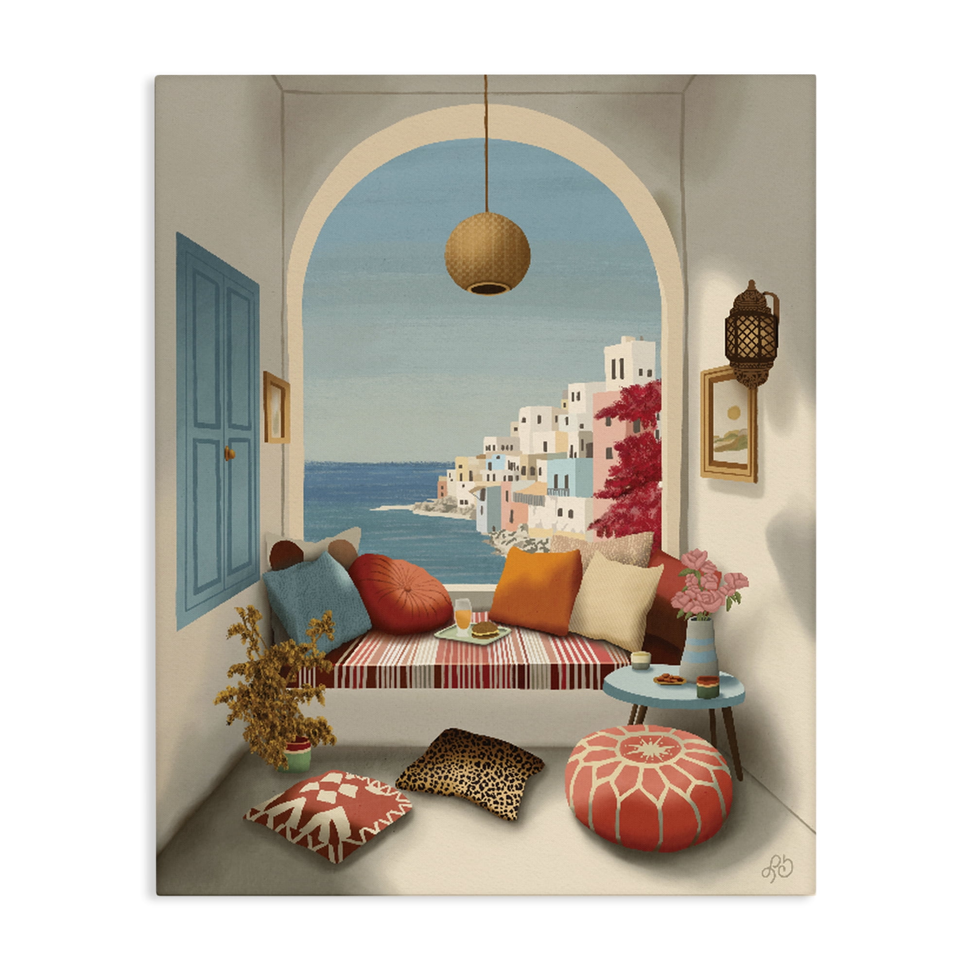 Stupell Industries Mediterranean Seaside Window View Canvas Wall Art, design by Lisa R Dumm