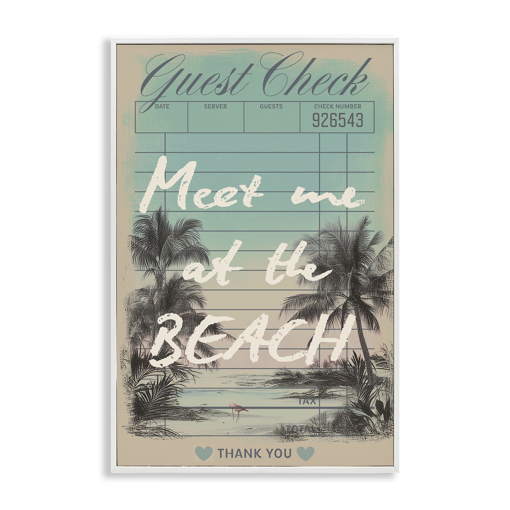 Stupell Industries Meet Me At Beach Check White Framed Giclee Art, design by Annabelle Hall