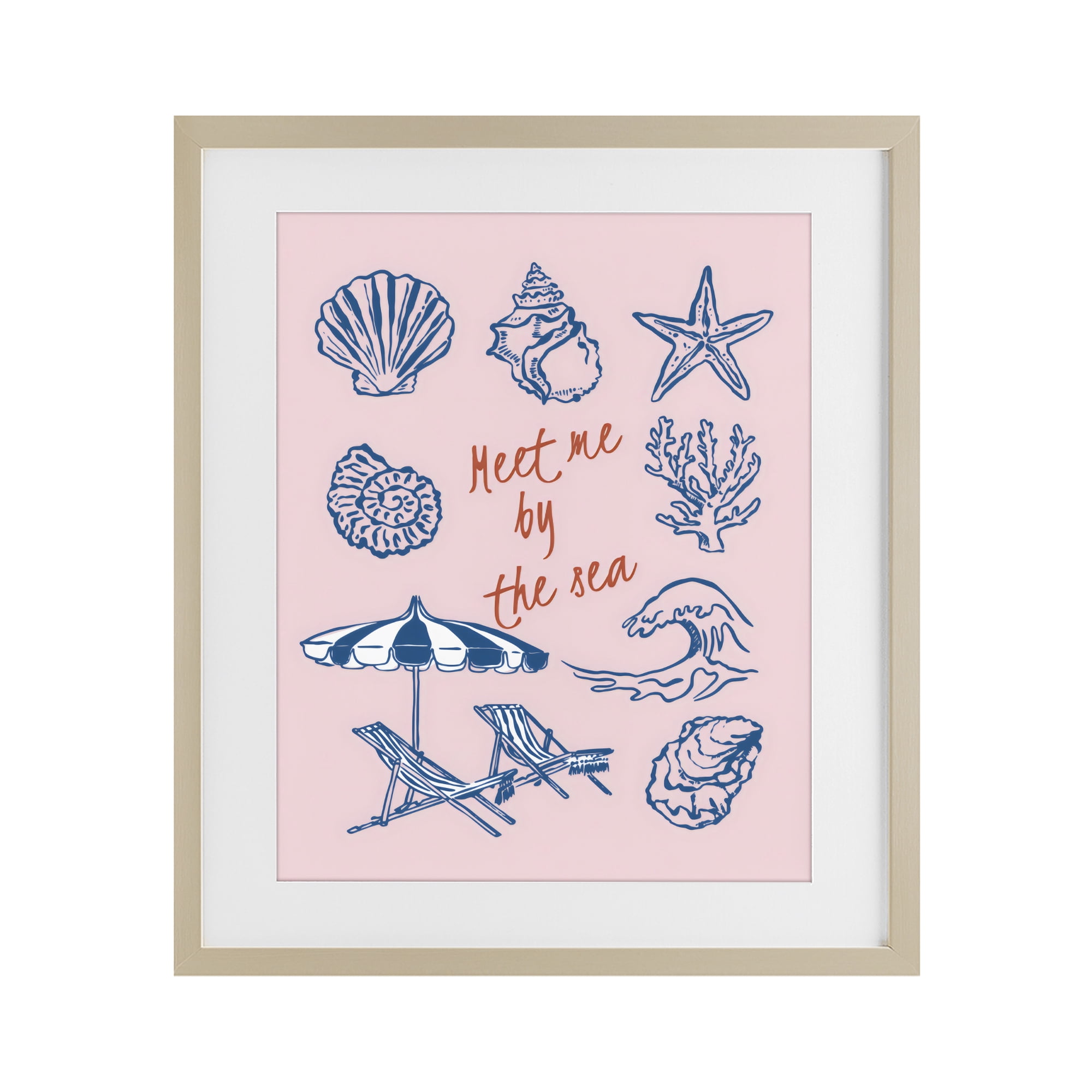 Stupell Industries Meet Me By The Sea Birch Framed Print Under Glass, design by The Prints Vibe
