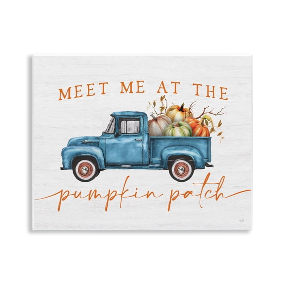 Stupell Industries Farmhouse Meet Me Pumpkin Patch Wall Plaque Art, 14 x 11, by Lux + Me Designs
