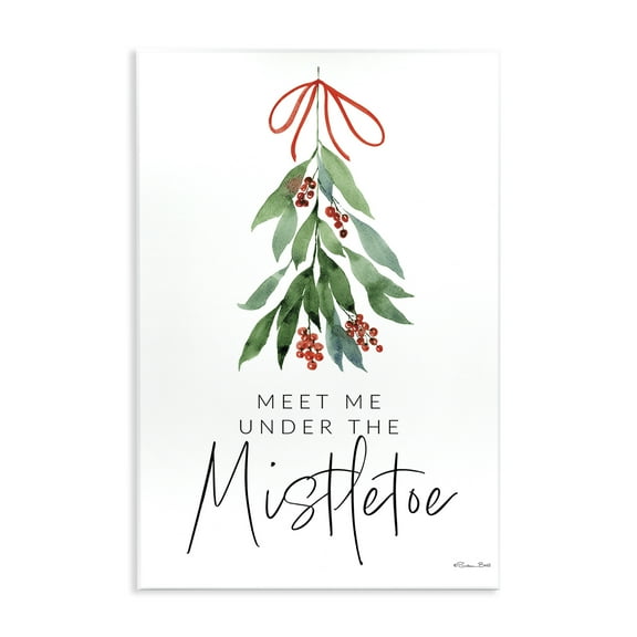 Stupell Industries Meet Me Under Mistletoe Holiday Painting Unframed Art Print Wall Art, 10 x 15