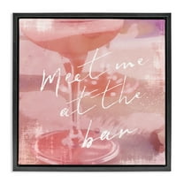Stupell Industries Meet Me at Bar Martini Food & Beverage Painting Black Floater Framed Canvas Art Print Wall Art, 18 x 18