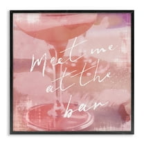 Stupell Industries Meet Me at Bar Martini Food & Beverage Painting Black Framed Art Print Wall Art, 12 x 12