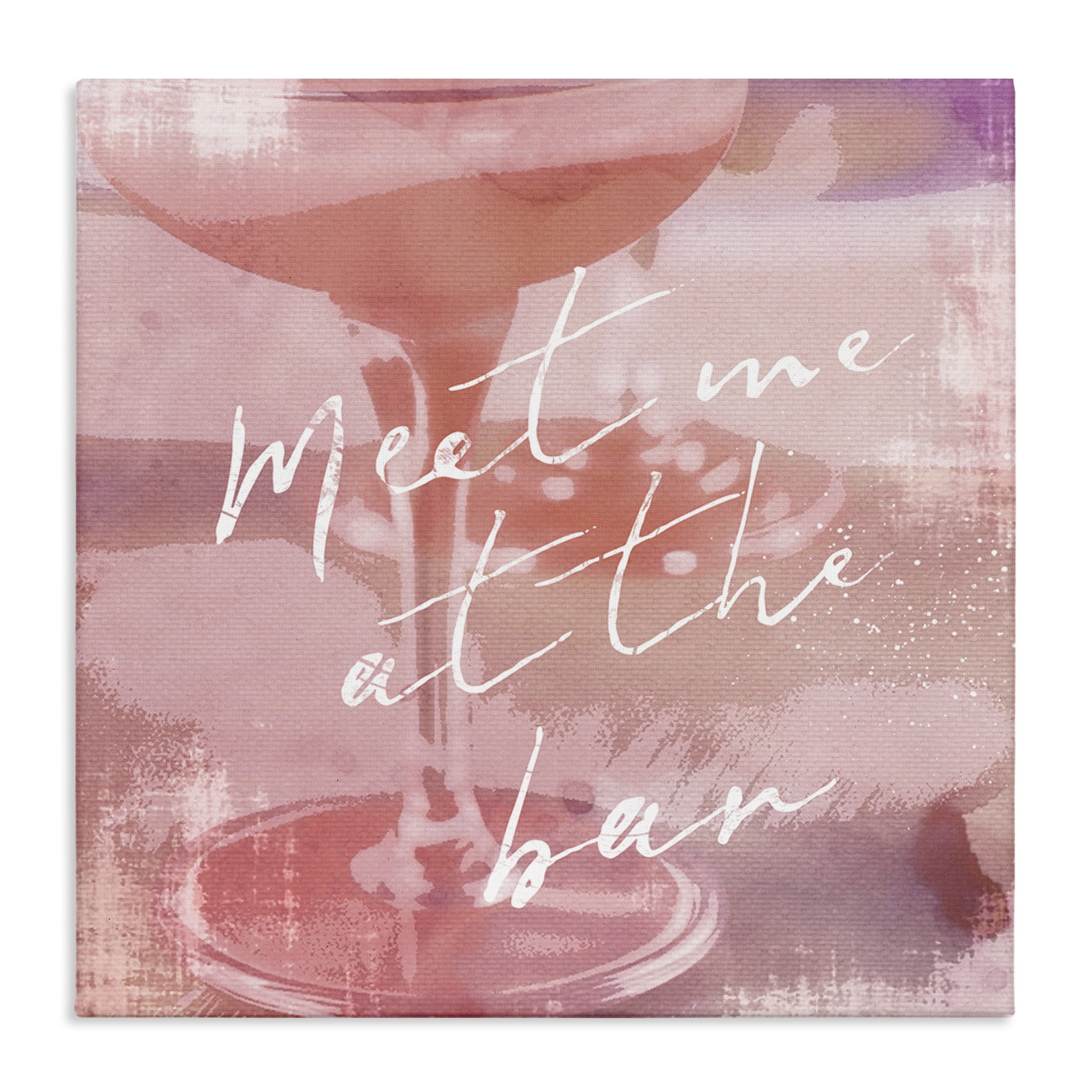 Stupell Industries Meet Me at Bar Martini Food & Beverage Painting Wrapped Canvas Art Print Wall Art, 17 x 17