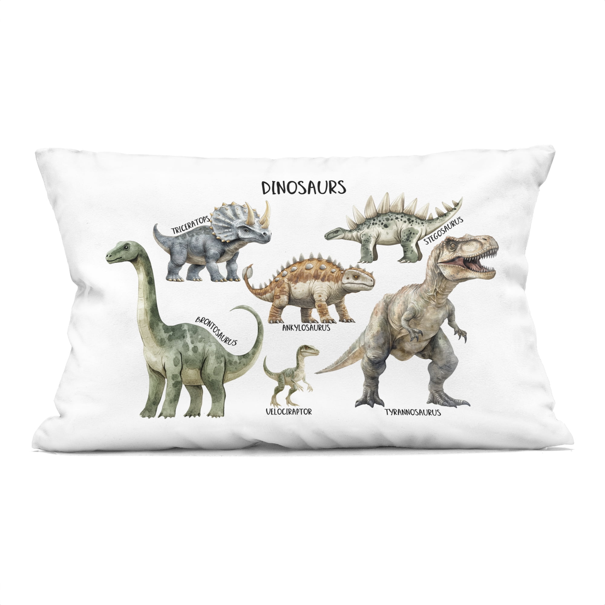 Stupell Industries Meet The Dinosaurs Decorative Printed Throw Pillow, design by Christine Simpson Art, 14 x 7 x 20