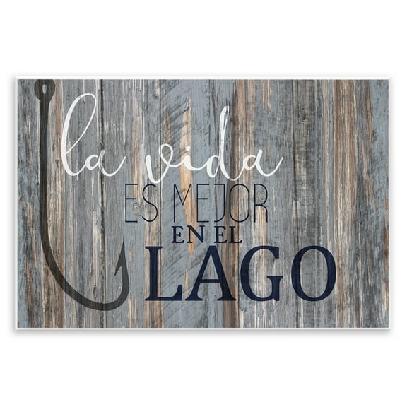 Stupell Industries Mejor en el Lago Azul Inspirational Quotes & Sayings Painting Unframed Art Print Wall Art, 15 x 10
