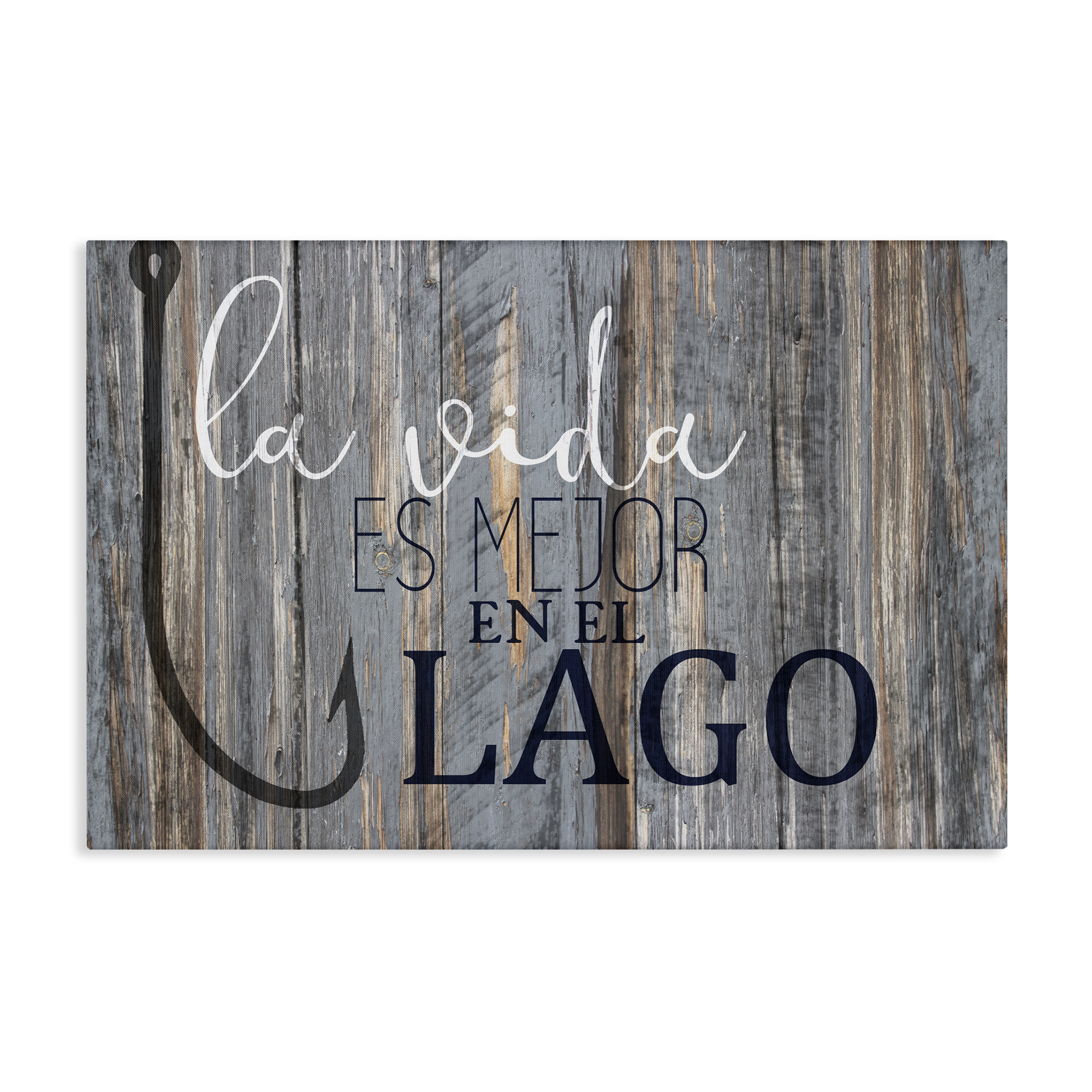 Stupell Industries Mejor en el Lago Azul Inspirational Quotes & Sayings Painting Wrapped Canvas Art Print Wall Art, 30 x 20