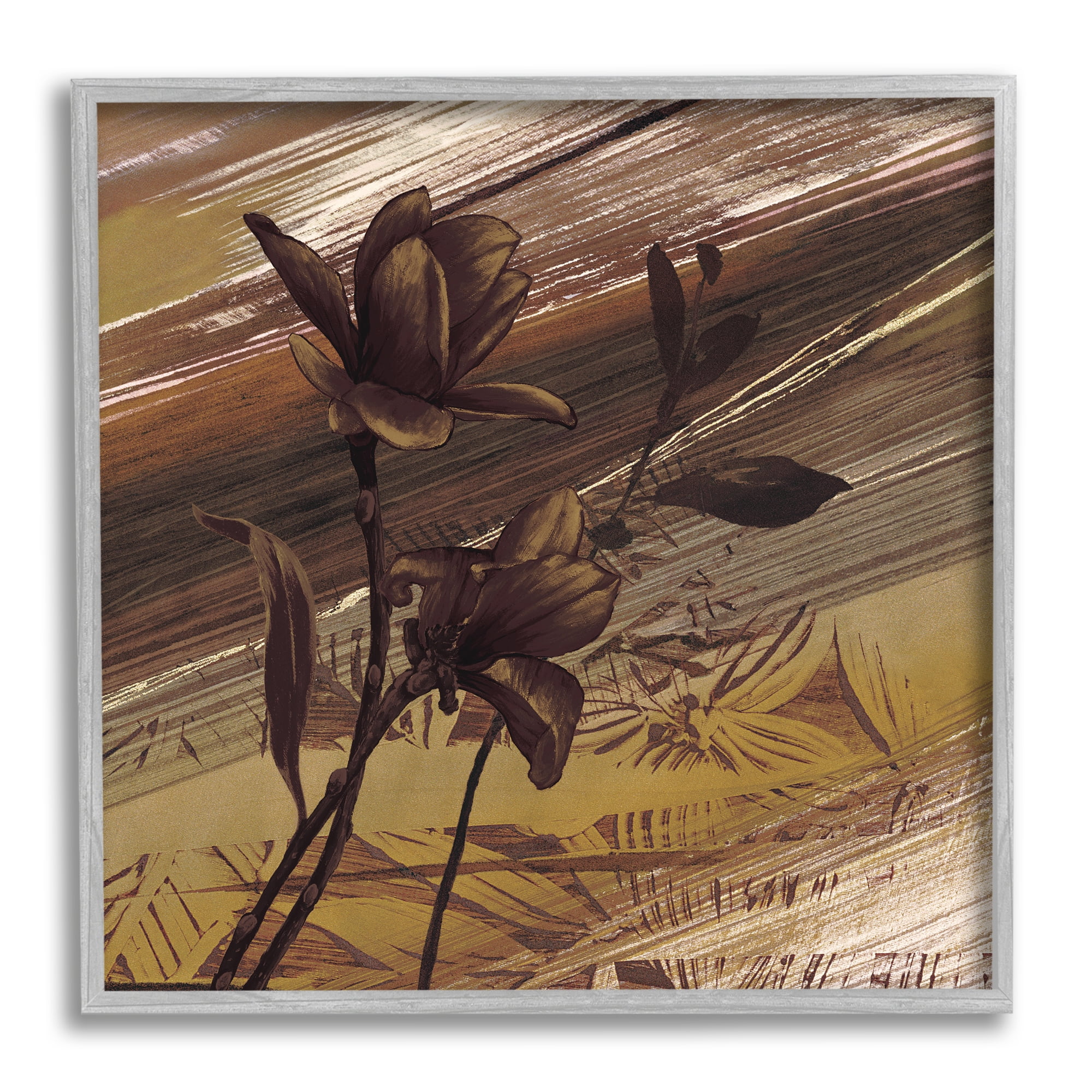 Stupell Industries Mellow Brown Flowers Abstract Tan Muddy Earth Tones, 12 x 12, Designed by Anne Brochard