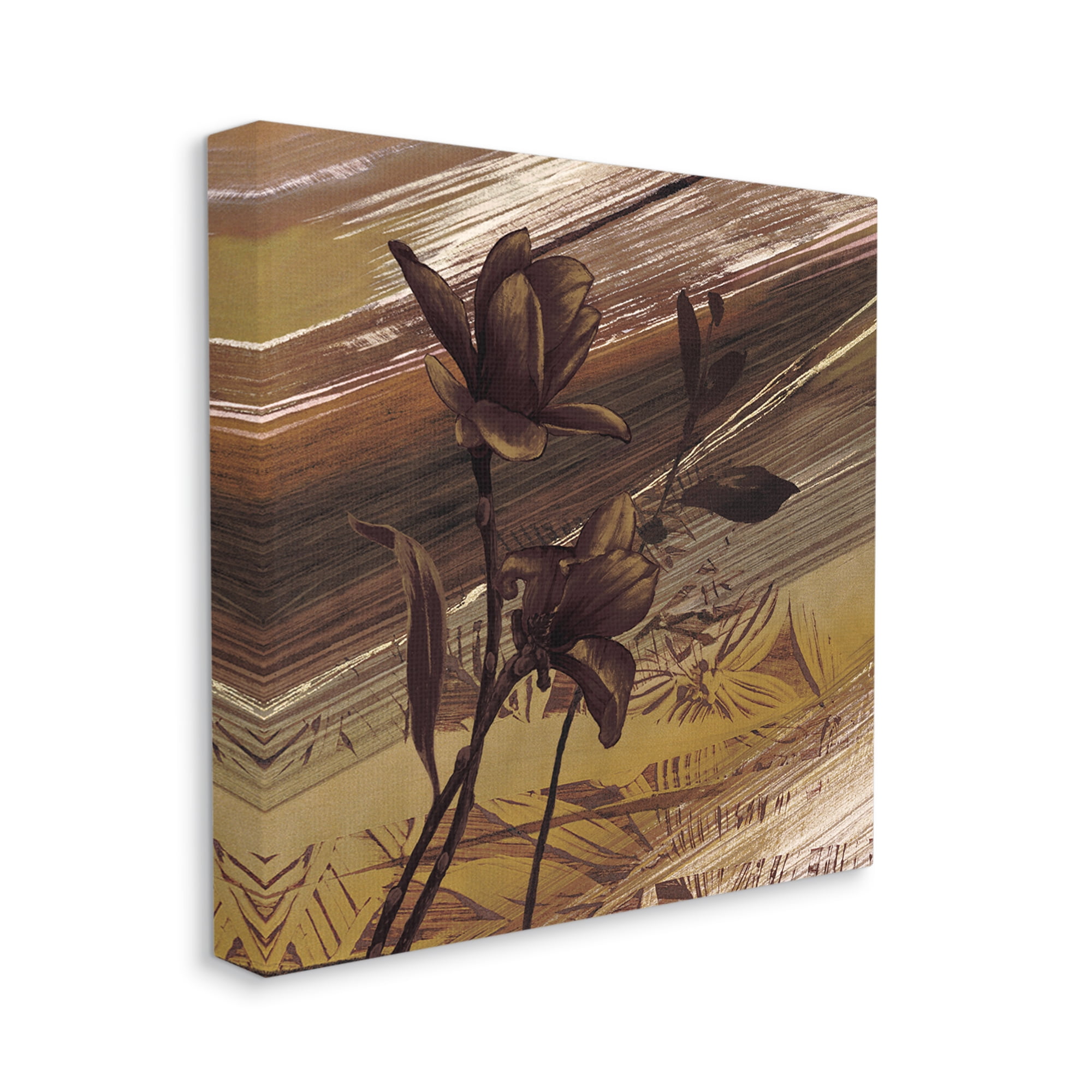 Stupell Industries Mellow Brown Flowers Abstract Tan Muddy Earth Tones, 30 x 30, Designed by Anne Brochard