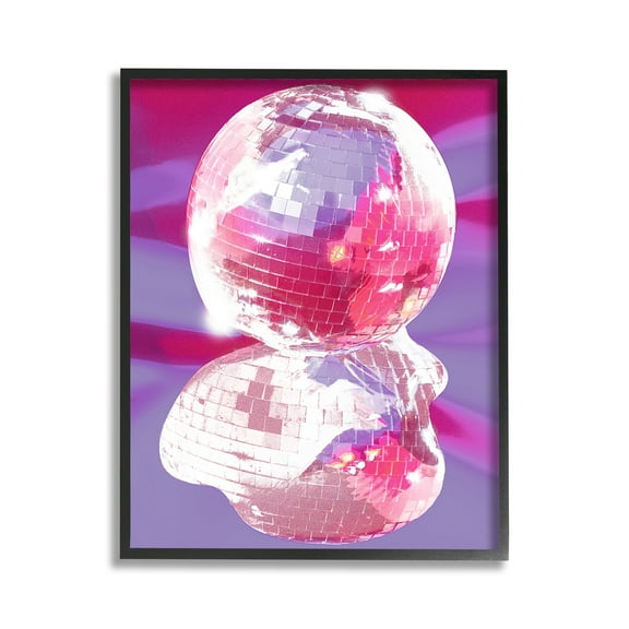 Stupell Industries Melting Disco Abstraction Abstract Painting Black Framed Art Print Wall Art, 11 x 14