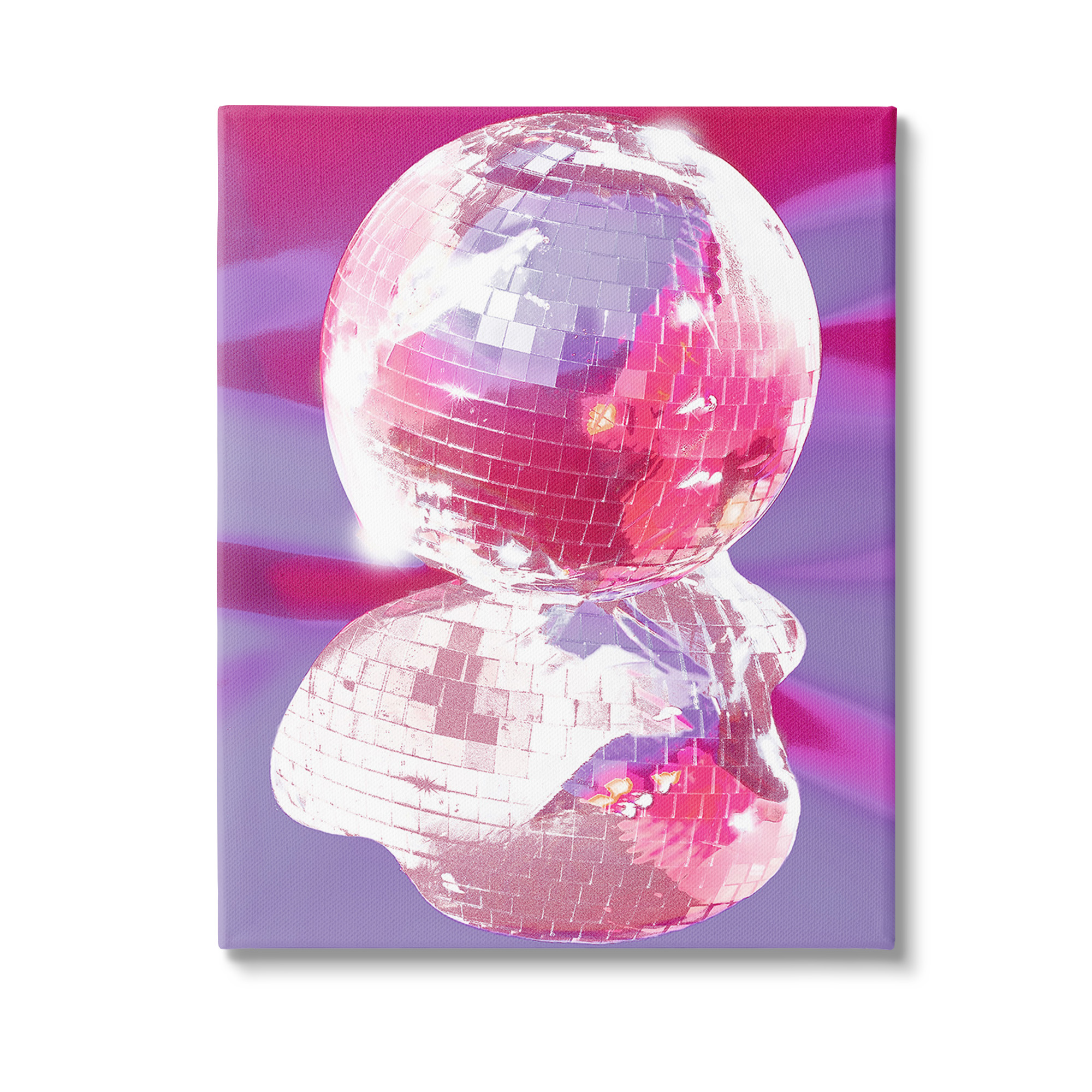 Stupell Industries Melting Disco Abstraction Abstract Painting Gallery Wrapped Canvas Art Print Wall Art, 16 x 20