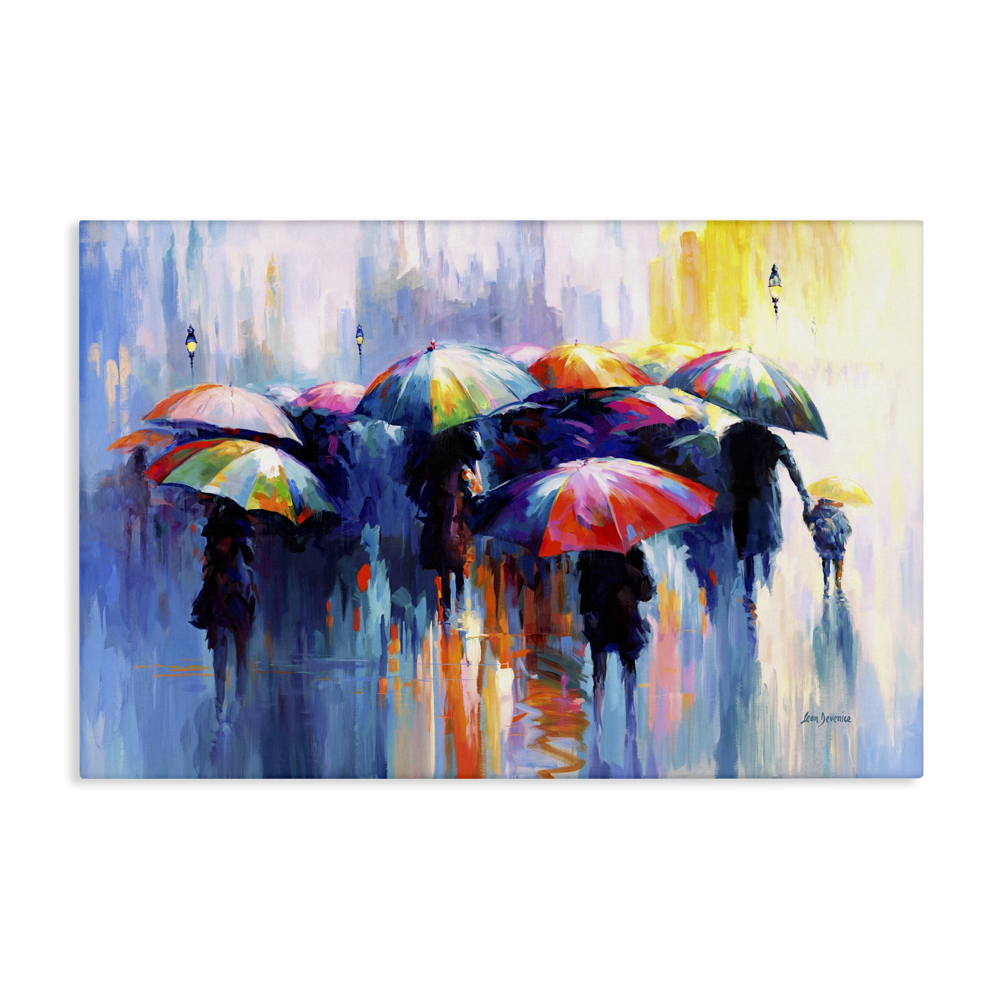 Stupell Industries Memories Beneath Rain Novelty Painting Gallery Wrapped Canvas Art Print Wall Art, 24 x 16