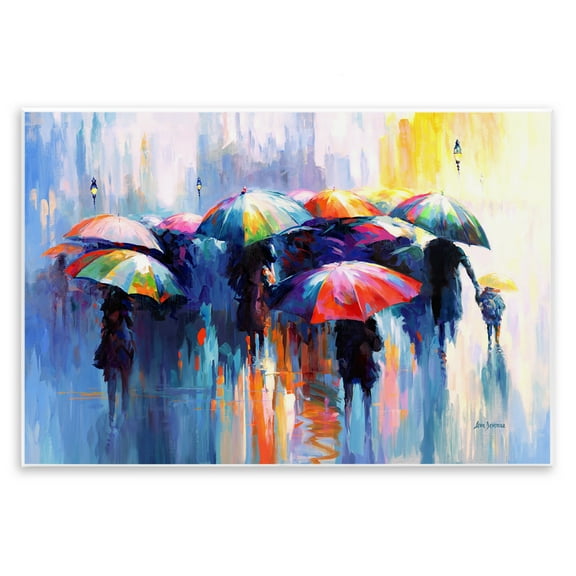Stupell Industries Memories Beneath Rain Novelty Painting Unframed Art Print Wall Art, 15 x 10