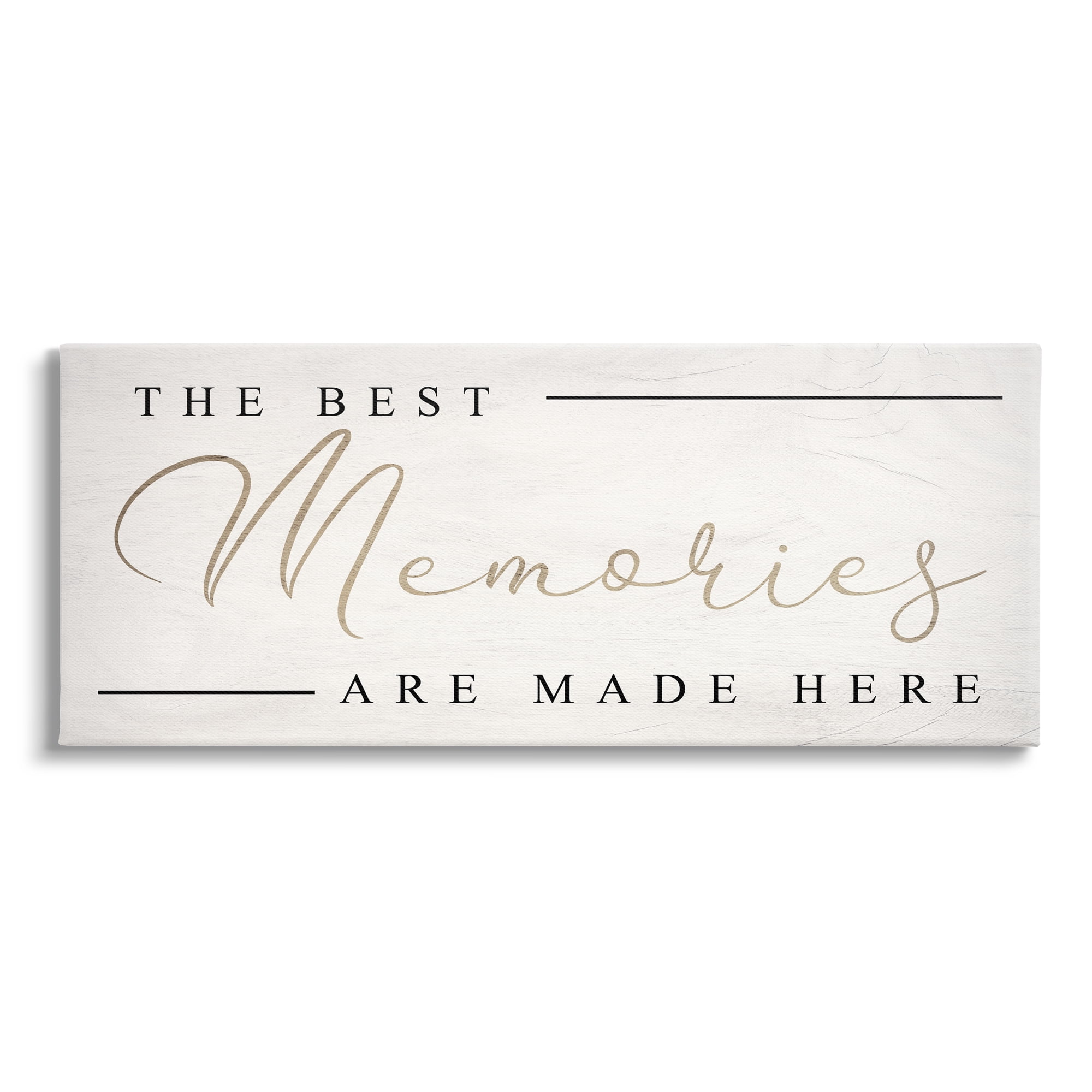 Stupell Industries Memories Phrase Touching Shabby Chic Glam Sign Canvas Wall Art, 24 x 10, Design by Daphne Polselli