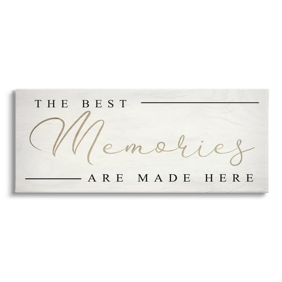 Stupell Industries Memories Phrase Touching Shabby Chic Glam Sign Canvas Wall Art, 24 x 10, Design by Daphne Polselli