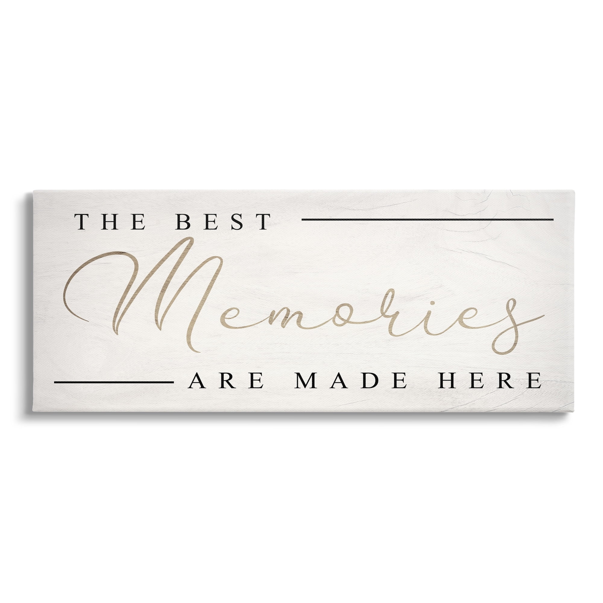 Stupell Industries Memories Phrase Touching Shabby Chic Glam Sign Canvas Wall Art, 48 x 20, Design by Daphne Polselli