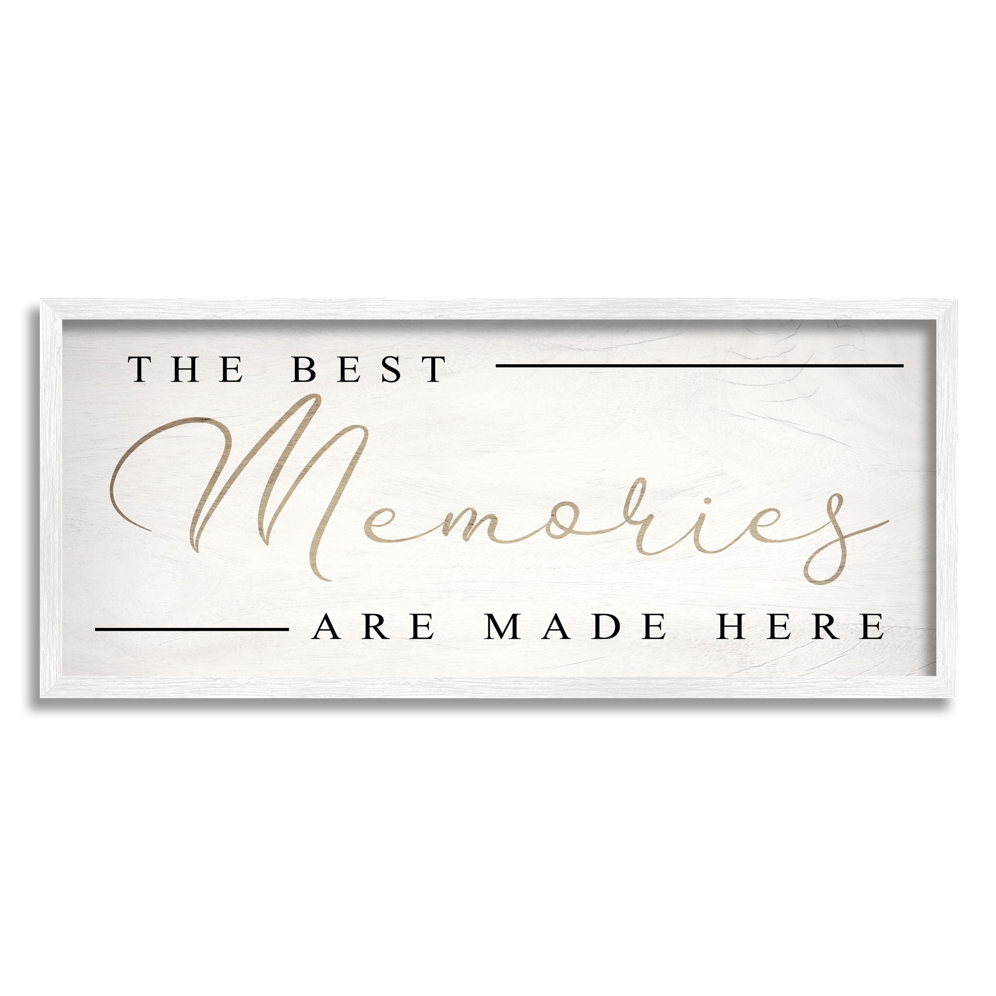 Stupell Industries Memories Phrase Touching Shabby Chic Glam Sign Framed Wall Art, 24 x 10, Design by Daphne Polselli