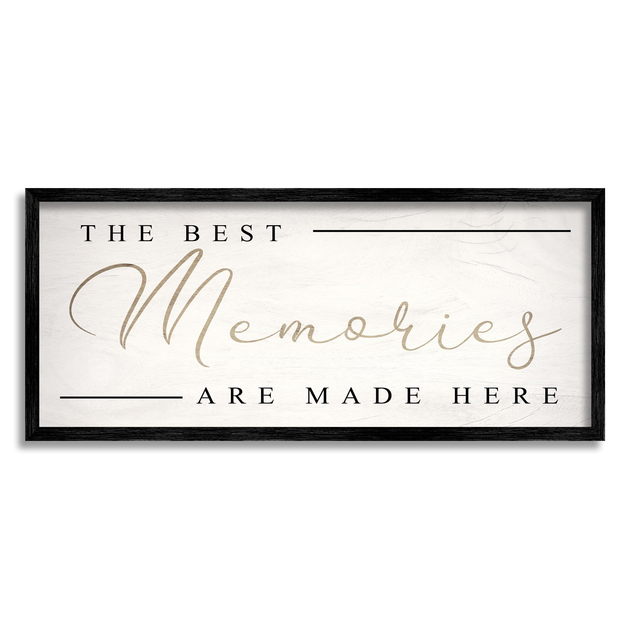 Stupell Industries Memories Phrase Touching Shabby Chic Glam Sign Framed Wall Art, 24 x 10, Design by Daphne Polselli