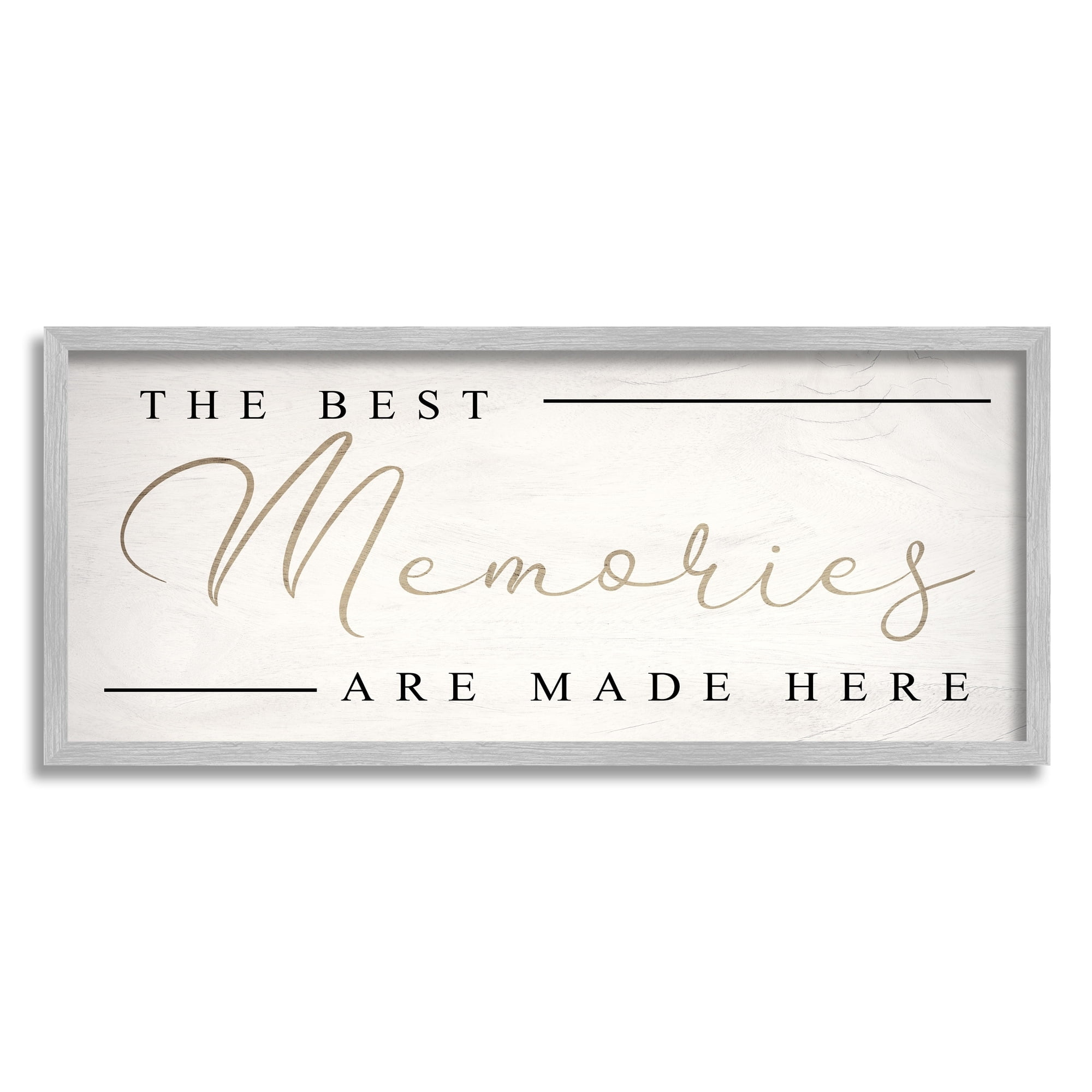 Stupell Industries Memories Phrase Touching Shabby Chic Glam Sign Framed Wall Art, 30 x 13, Design by Daphne Polselli