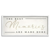 Stupell Industries Memories Phrase Touching Shabby Chic Glam Sign Framed Wall Art, 30 x 13, Design by Daphne Polselli