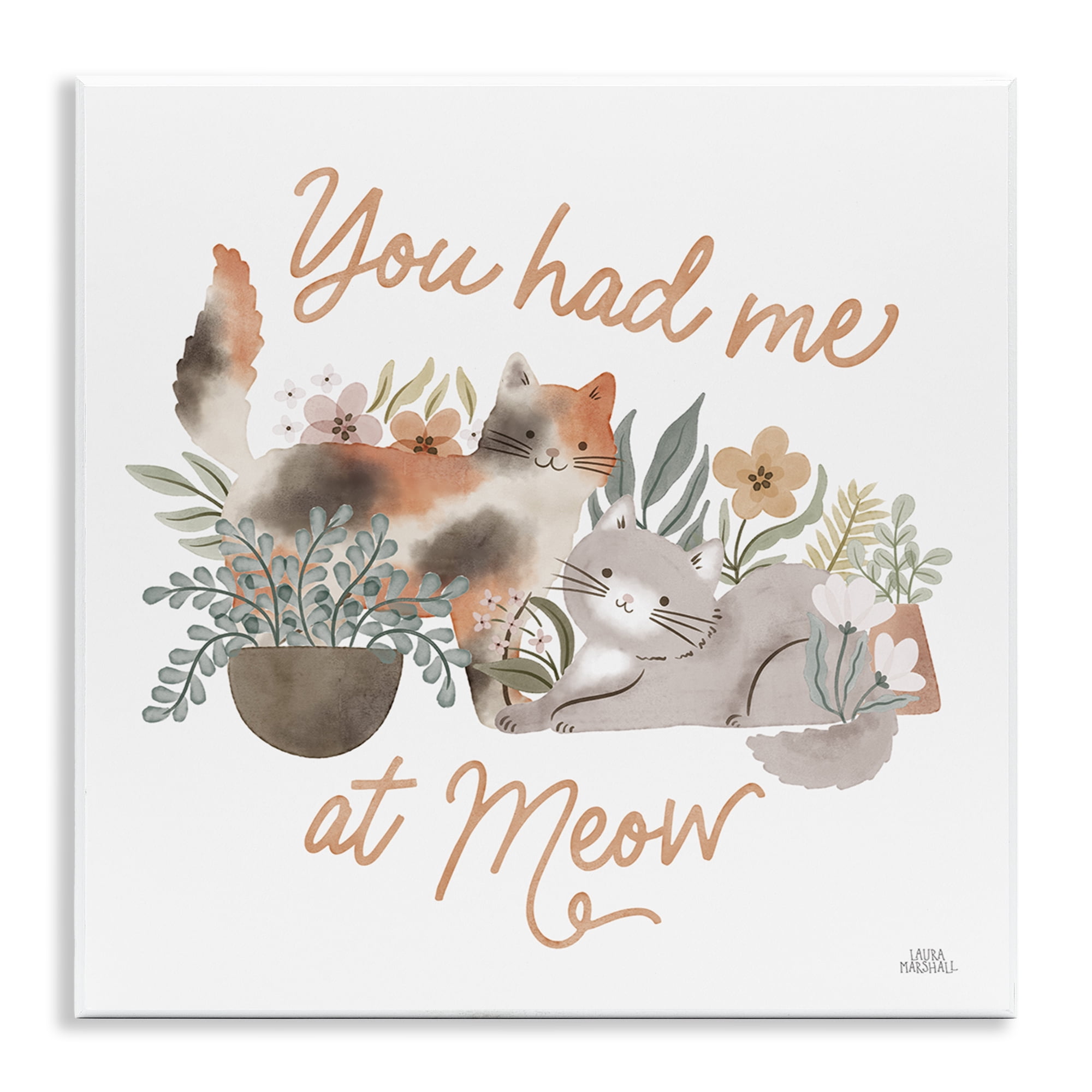 Stupell Industries Meow Garden Friends Animals & Insects Painting Unframed Art Print Wall Art, 12 x 12