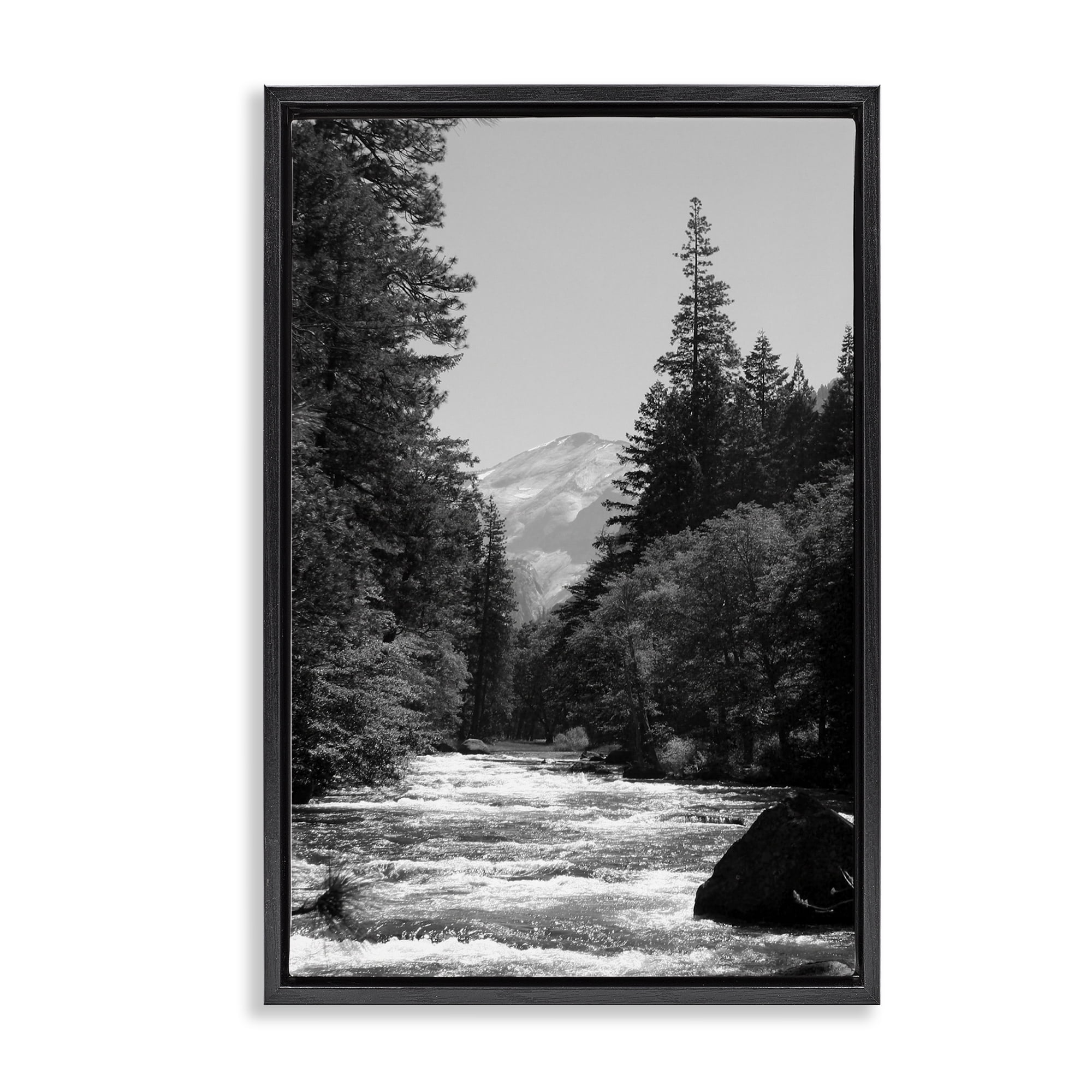 Stupell Industries Merced River Flow Black Framed Floater Canvas Wall Art, design by Kim Curinga