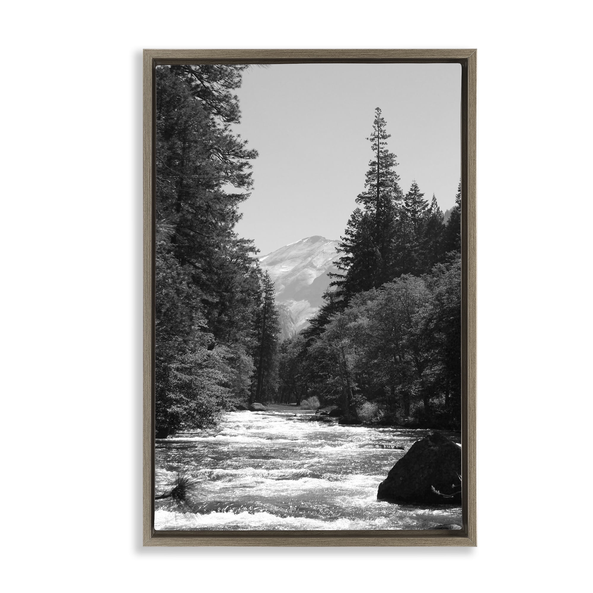 Stupell Industries Merced River Flow Brown Framed Floater Canvas Wall Art, design by Kim Curinga